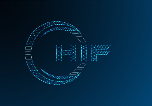HIF low poly letter logo vector design. HIF lower poly logo design.