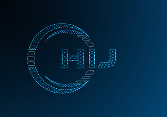 HIJ low poly letter logo vector design. HIJ lower poly logo design.