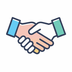 Handshake icon as a concept of friendship and trust or the business partnership.