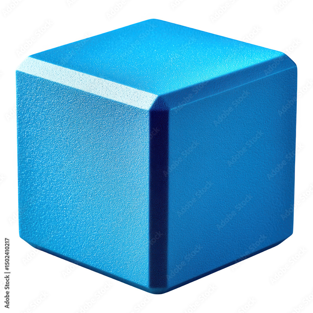 Poster vibrant blue textured cube perfect for design projects and 3d modeling