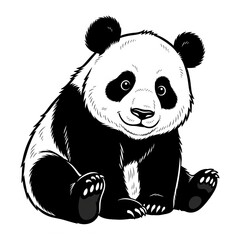 panda bear with bamboo