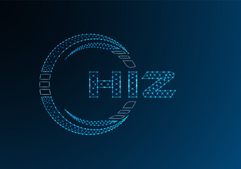 HIZ low poly letter logo vector design. HIZ lower poly logo design.