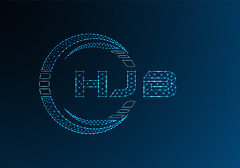 HJB low poly letter logo vector design. HJB lower poly logo design.