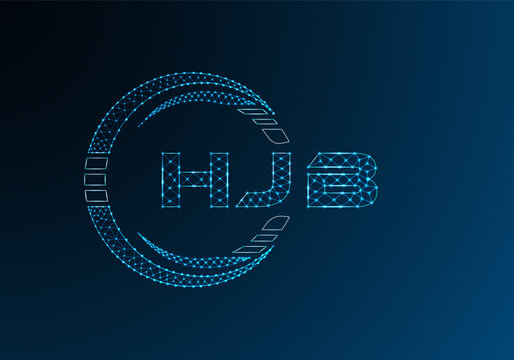HJB low poly letter logo vector design. HJB lower poly logo design.