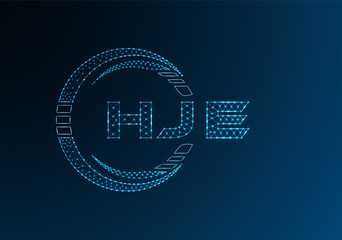 HJE low poly letter logo vector design. HJE lower poly logo design.