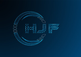 HJF low poly letter logo vector design. HJF lower poly logo design.