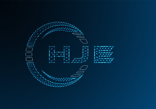 HJE low poly letter logo vector design. HJE lower poly logo design.