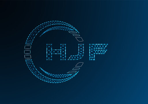 HJF low poly letter logo vector design. HJF lower poly logo design.