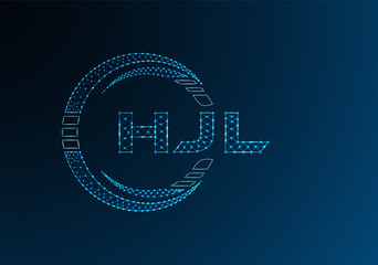 HJL low poly letter logo vector design. HJL lower poly logo design.