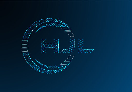 HJL low poly letter logo vector design. HJL lower poly logo design.