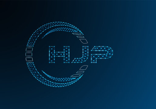 HJP low poly letter logo vector design. HJP lower poly logo design.