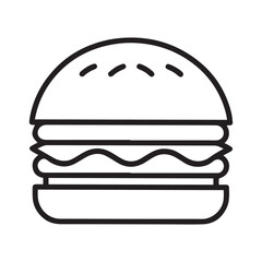 PrintHamburger vector icon set,burger sign and symbol,hamburgeron solid black and white color
