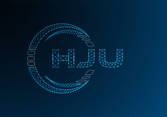 HJU low poly letter logo vector design. HJU lower poly logo design.