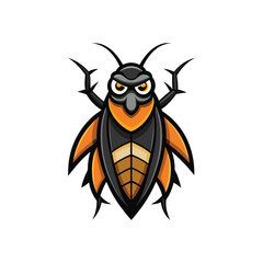 Naklejka premium Cockroach logo vector illustration isolated on white