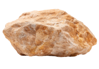 Large Boulder Rock with Textured Surface and Natural Details in Outdoor Setting, On Transparent Background, Png