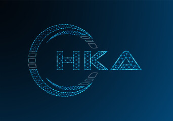 HKA low poly letter logo vector design. HKA lower poly logo design.