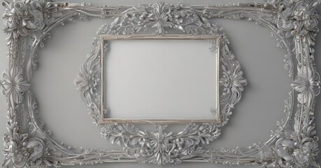Elegant silver frames, delicate floral patterns  ,  photo frame,  ornate