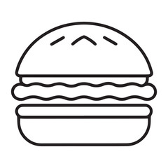 PrintHamburger vector icon set,burger sign and symbol,hamburgeron solid black and white color
