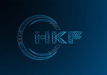HKF low poly letter logo vector design. HKF lower poly logo design.