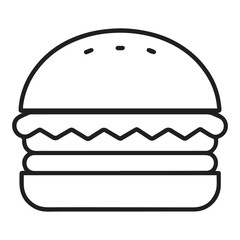 PrintHamburger vector icon set,burger sign and symbol,hamburgeron solid black and white color
