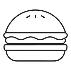 PrintHamburger vector icon set,burger sign and symbol,hamburgeron solid black and white color
