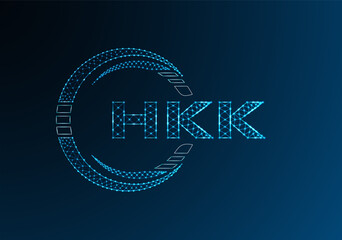 Naklejka premium HKK low poly letter logo vector design. HKK lower poly logo design.
