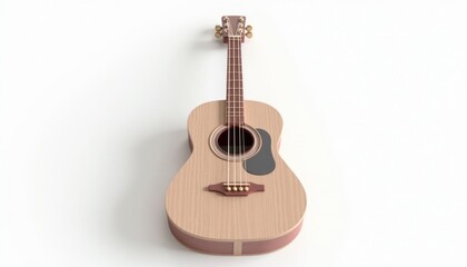 Obraz premium Acoustic Guitar on White Background