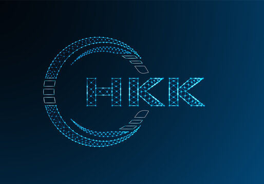 HKK low poly letter logo vector design. HKK lower poly logo design.