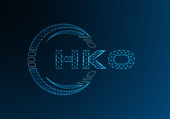 HKO low poly letter logo vector design. HKO lower poly logo design.