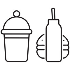 
Fast food cartoon icon vector collection. Pizza, burger, chicken leg, hotdog, french fries, soda cup. Food and drink icon Unhealthy fast food classic nutrition concept vector illustration