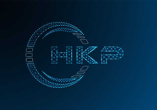 HKP low poly letter logo vector design. HKP lower poly logo design.