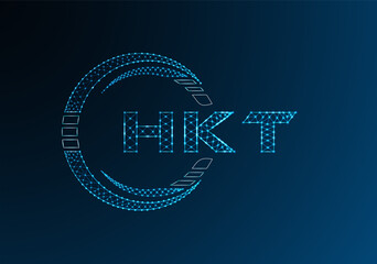 HKT low poly letter logo vector design. HKT lower poly logo design.