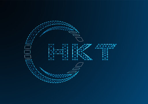 HKT low poly letter logo vector design. HKT lower poly logo design.