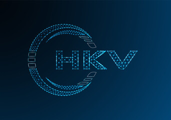 HKV low poly letter logo vector design. HKV lower poly logo design.