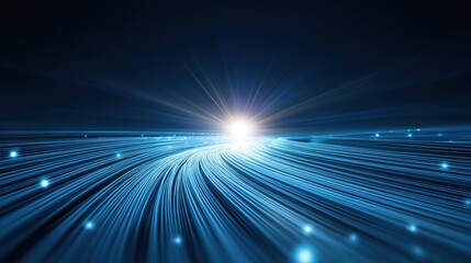 Fiber - optic cables with light at the end