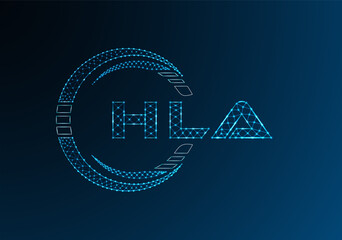 HLA low poly letter logo vector design. HLA lower poly logo design.