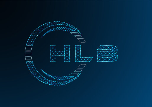HLB low poly letter logo vector design. HLB lower poly logo design.