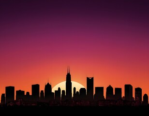 The Sunset Silhouettes The Chicago