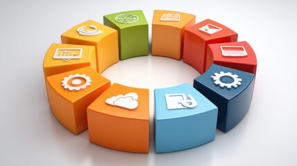Circular infographic depicting various business functions