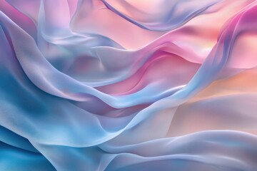 Obraz premium Abstract flowing silk fabric with pink and blue pastel colors