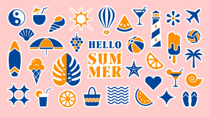 Summer stickers set