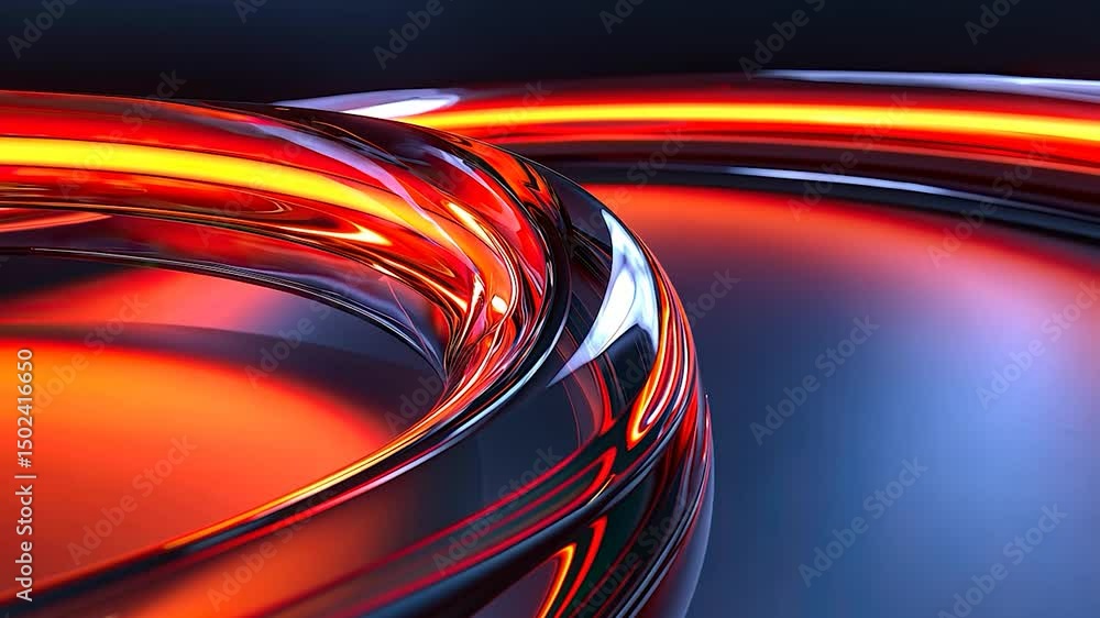 Poster Abstract design with vibrant colors and smooth curves.