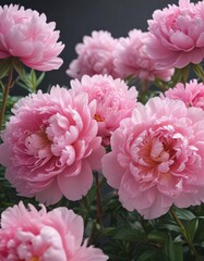 Luxurious pink peonies, full bloom, soft focus  ,  soft,  summer