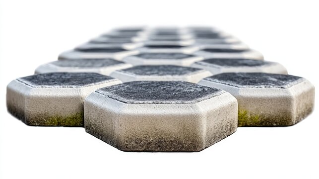 Gray Mosaic Tile on White Background. Generative AI