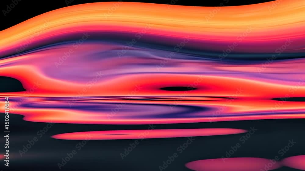 Poster abstract vibrant colors flowing over a dark surface