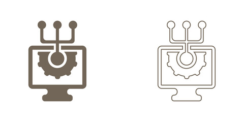 TECHNOLOGY icon. Solid and Line Icon