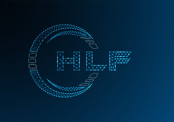 HLF low poly letter logo vector design. HLF lower poly logo design.