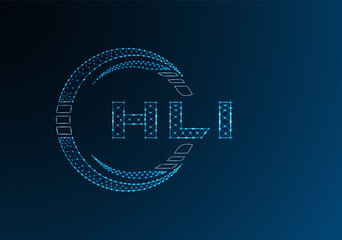 HLI low poly letter logo vector design. HLI lower poly logo design.