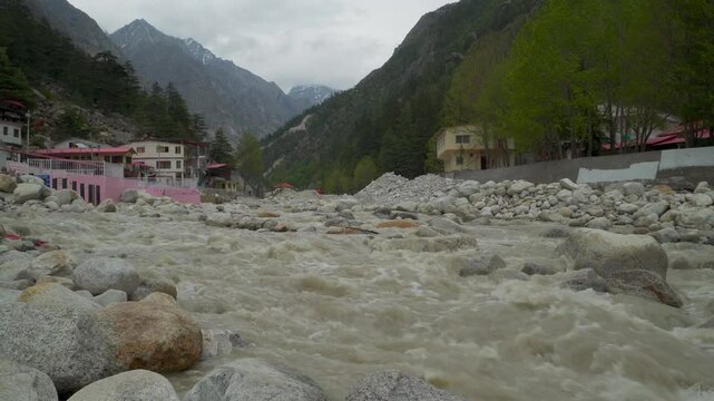 Bhagirathi River &ndash; Majestic Flow Through Gangotri Dham Valley