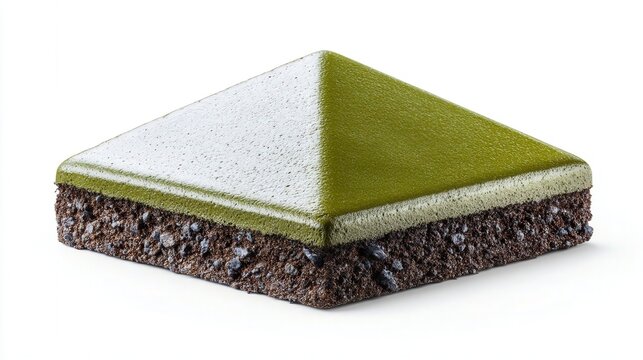 Green Concrete exterior tile isolated on white background. Generative AI